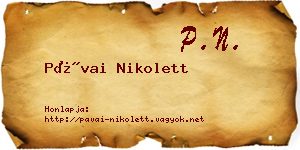 Pávai Nikolett névjegykártya