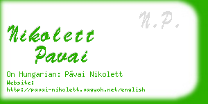 nikolett pavai business card
