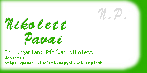 nikolett pavai business card